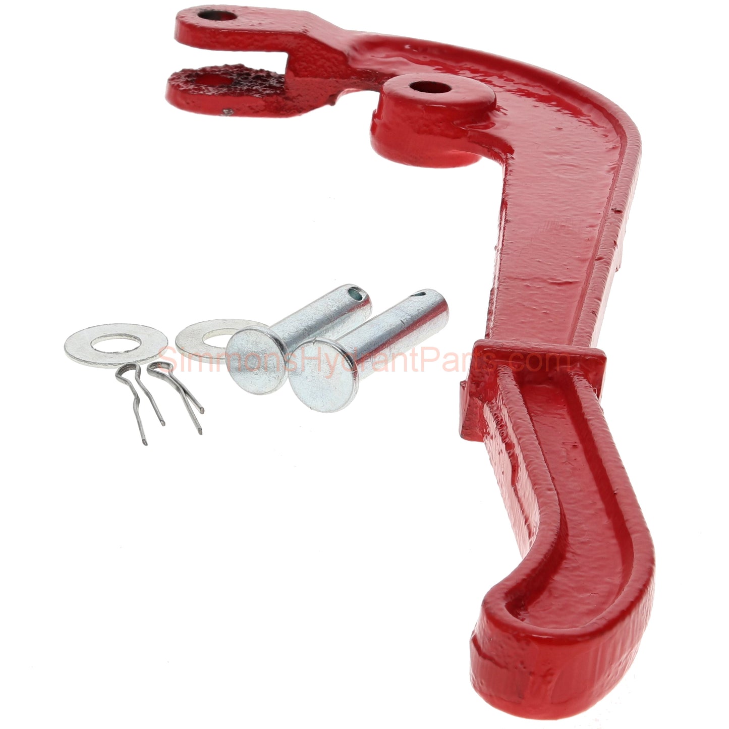 Bottom view of the Simmons genuine 1167 pump handle, and hardware.