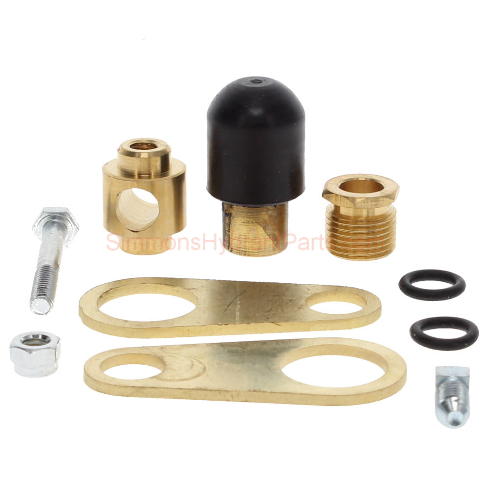 Side view of the Simmons 851 repair kit. Showing all of the parts included with the kit.
