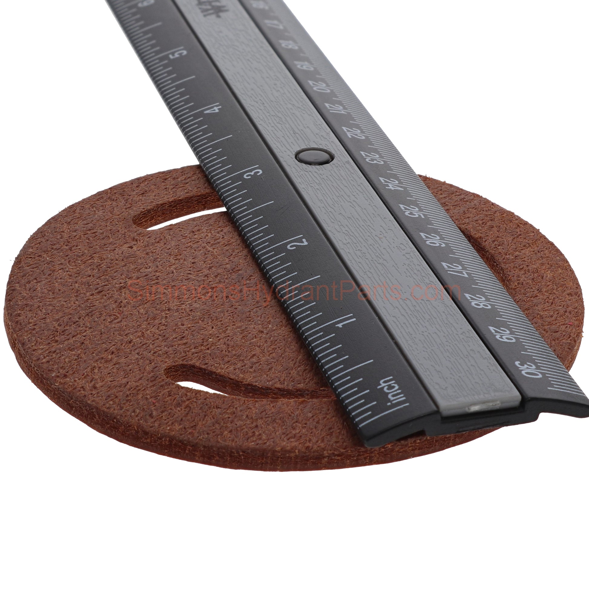 Bottom view showing the outer diameter of the Simmons genuine 1162 flat leather.