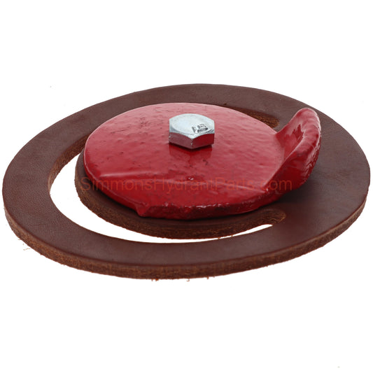 Top view of the Simmons genuine 1168 flat valve leather, and weight.