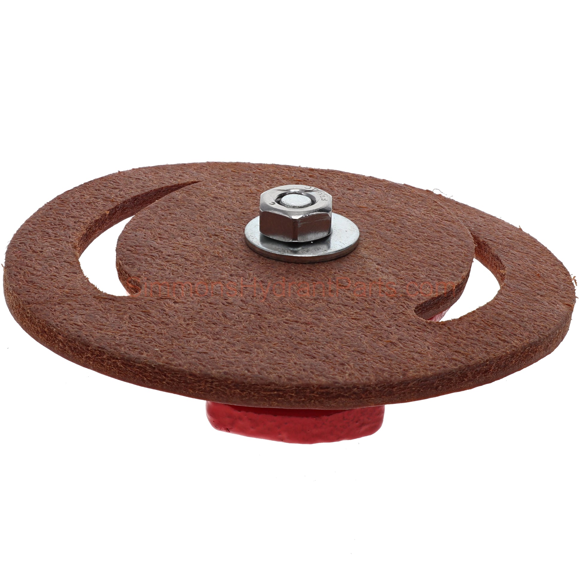 Bottom view of the Simmons genuine 1168. Showing the hex nut, washer, and flat leather. 