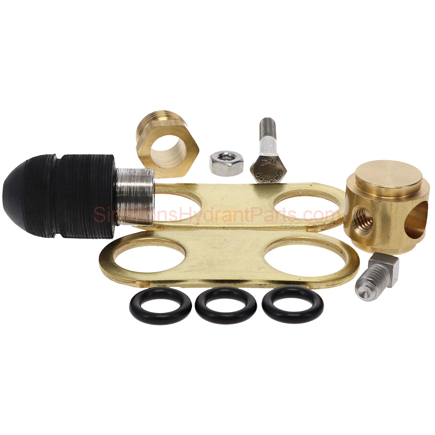 Side view of the Simmons genuine 850SB repair kit. Showing all of the replacement parts included with the kit.