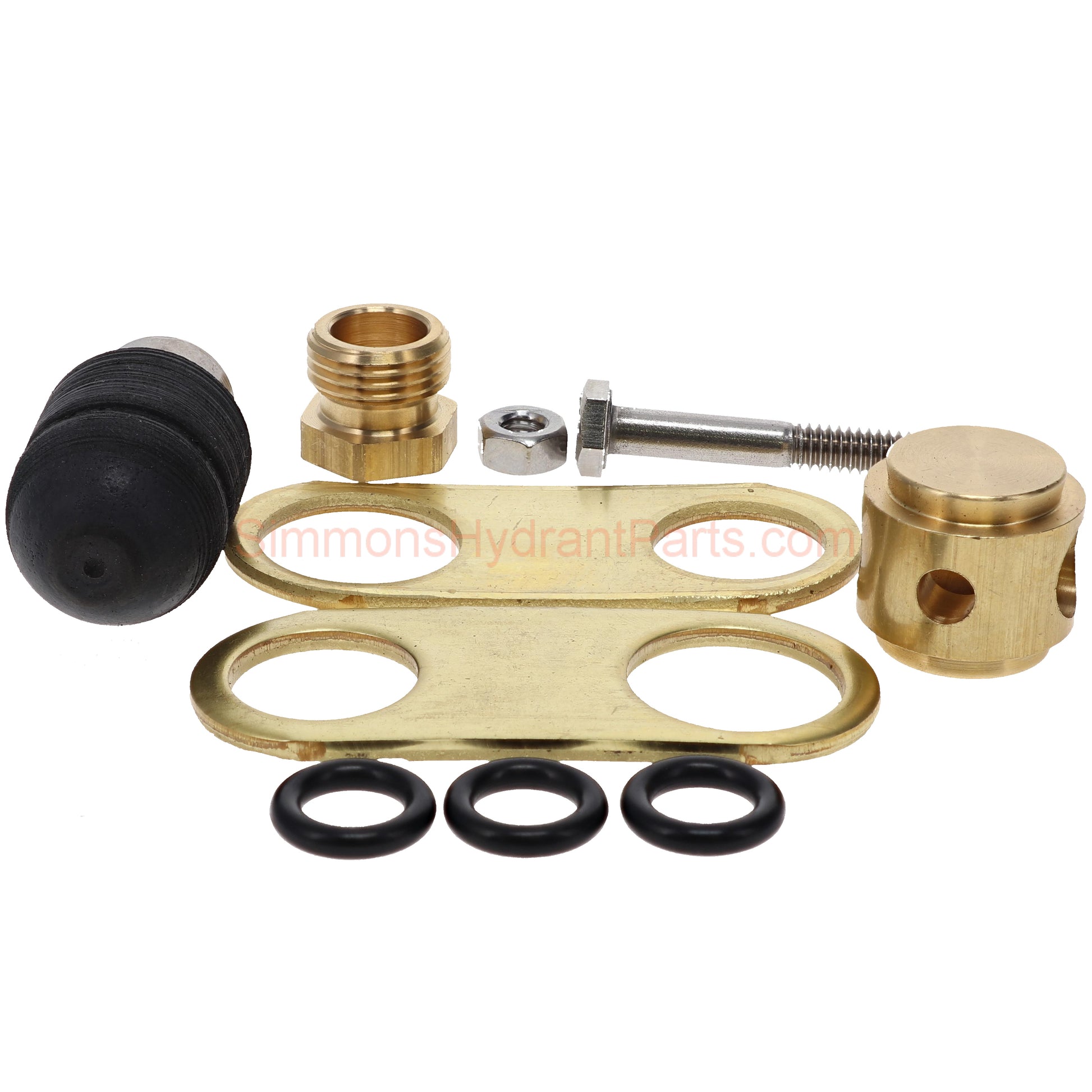 Side view of the Simmons genuine 850SB repair kit. Showing all of the replacement parts included with the kit.