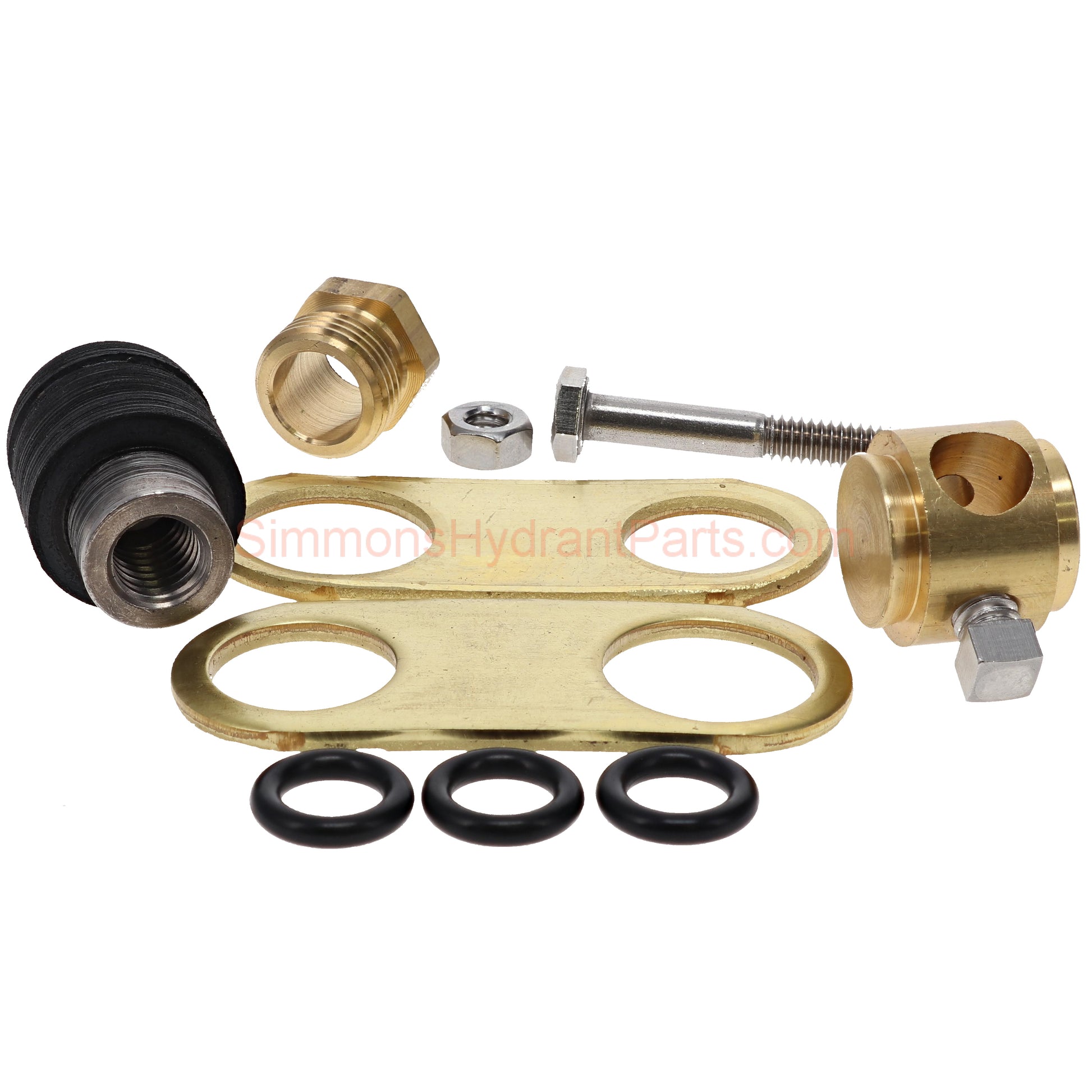 Side view of the Simmons genuine 850SB repair kit. Showing all of the replacement parts included with the kit.