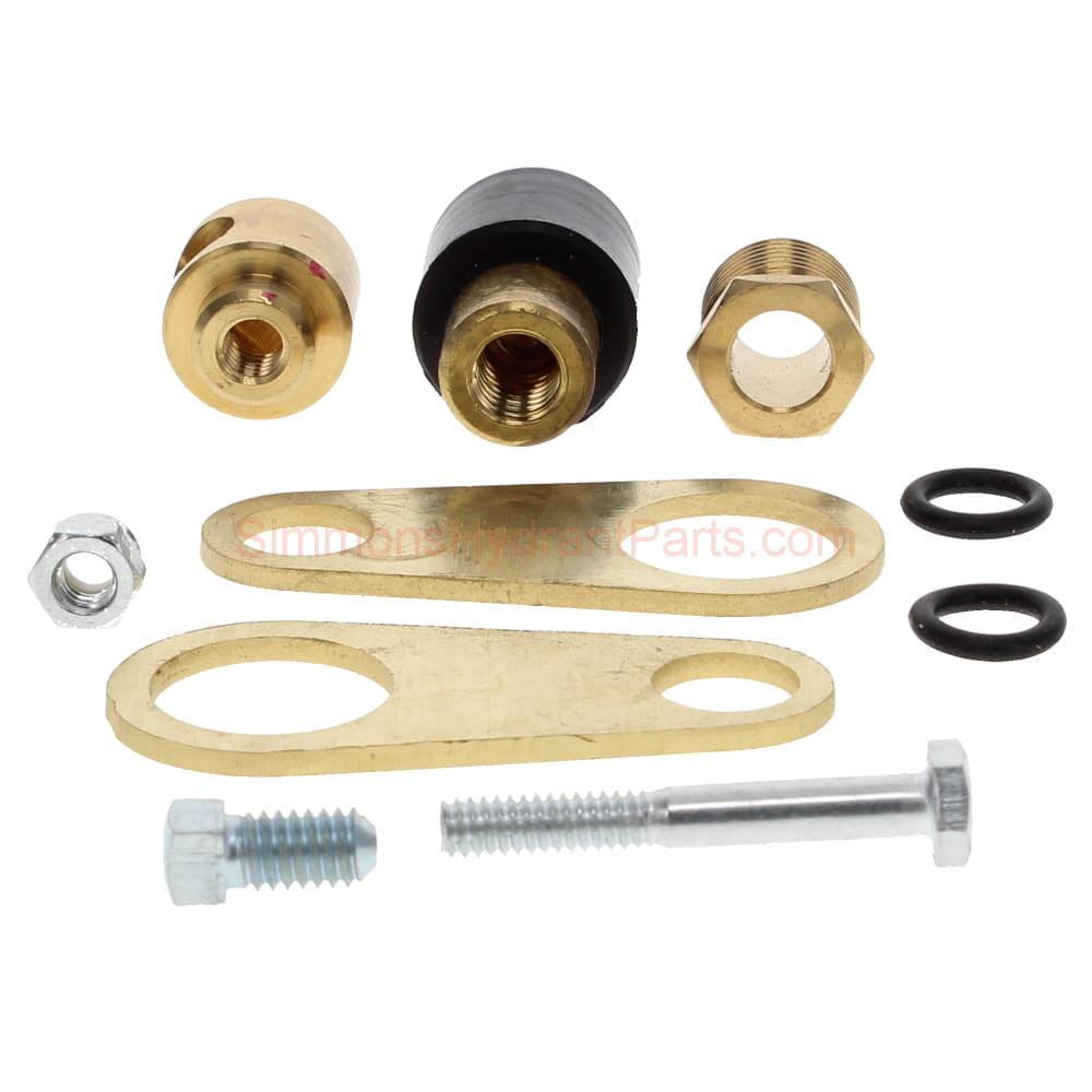 Side view of the Simmons 851 repair kit. Showing all of the parts included with the kit. 
