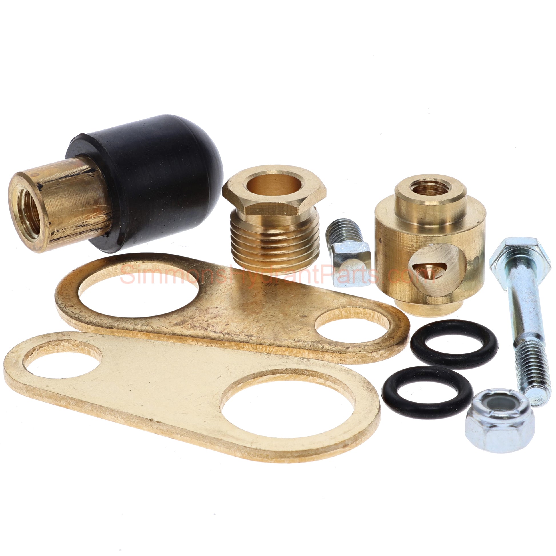Side view of the Simmons 851 repair kit. Showing all of the parts included with the kit. 