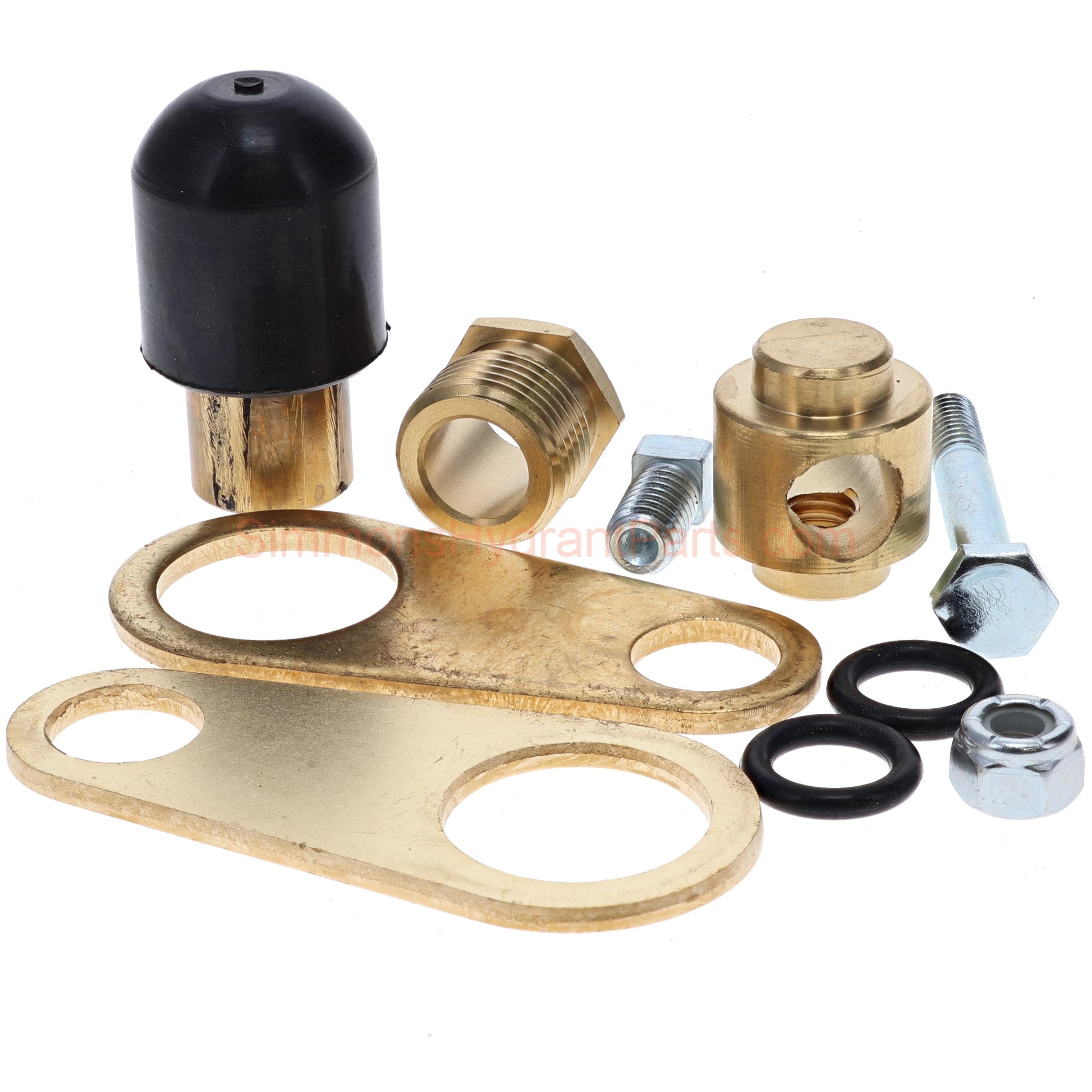 Side view of the Simmons 851 repair kit. Showing all of the parts included with the kit. 