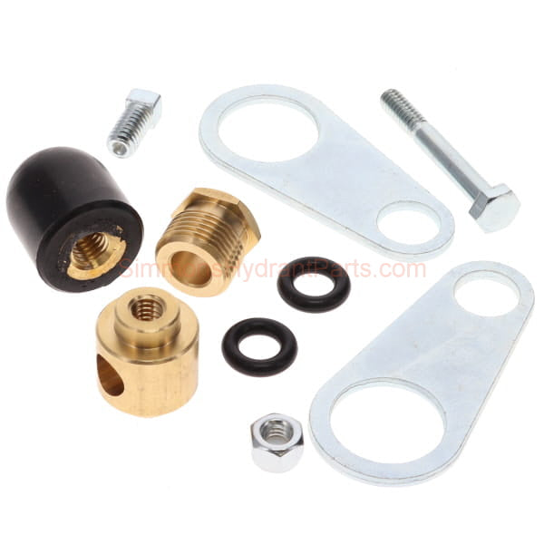 Overhead picture of the Simmons genuine 852 repair kit. Showing all of the parts included with the kit. 