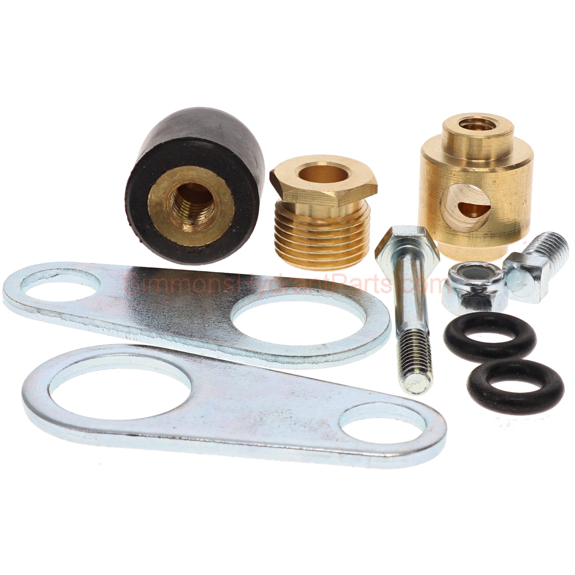 Side view of the Simmons genuine 852 repair kit. Showing all of the parts included with the kit. 