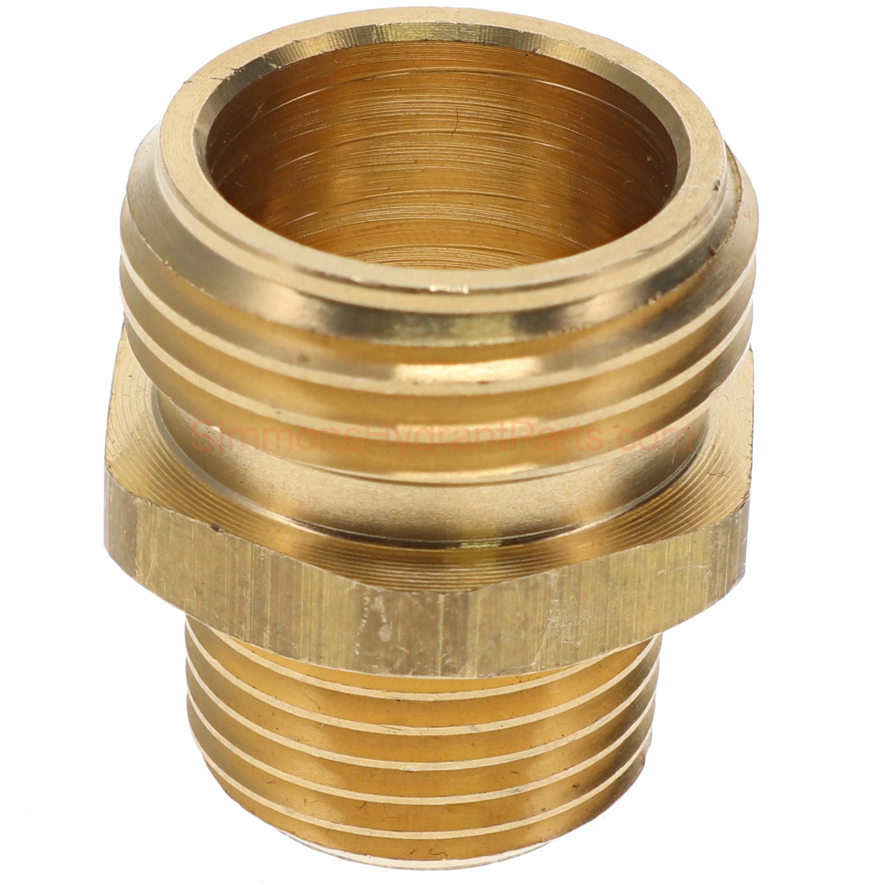 Bottom side view of the Simmons genuine 8828 hose thread adapter. 