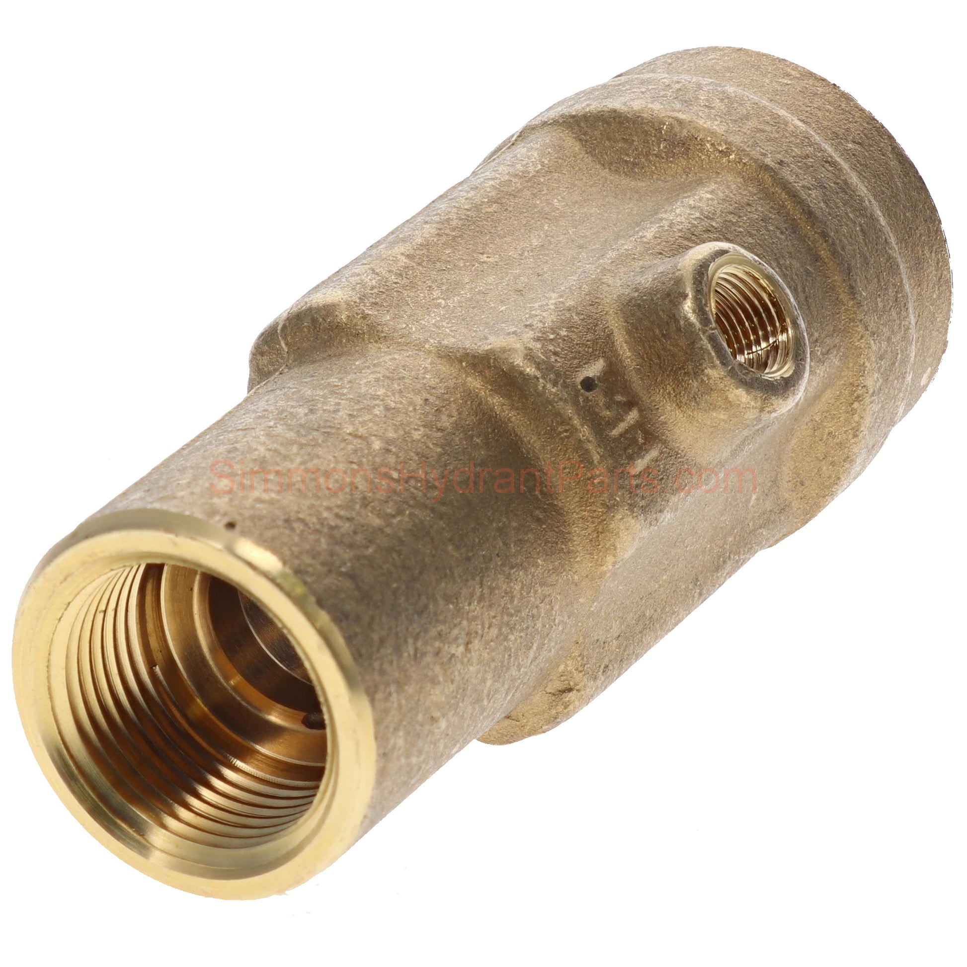 Side view of the Simmons genuine 8862 valve body. Showing the weep hole in the side. 