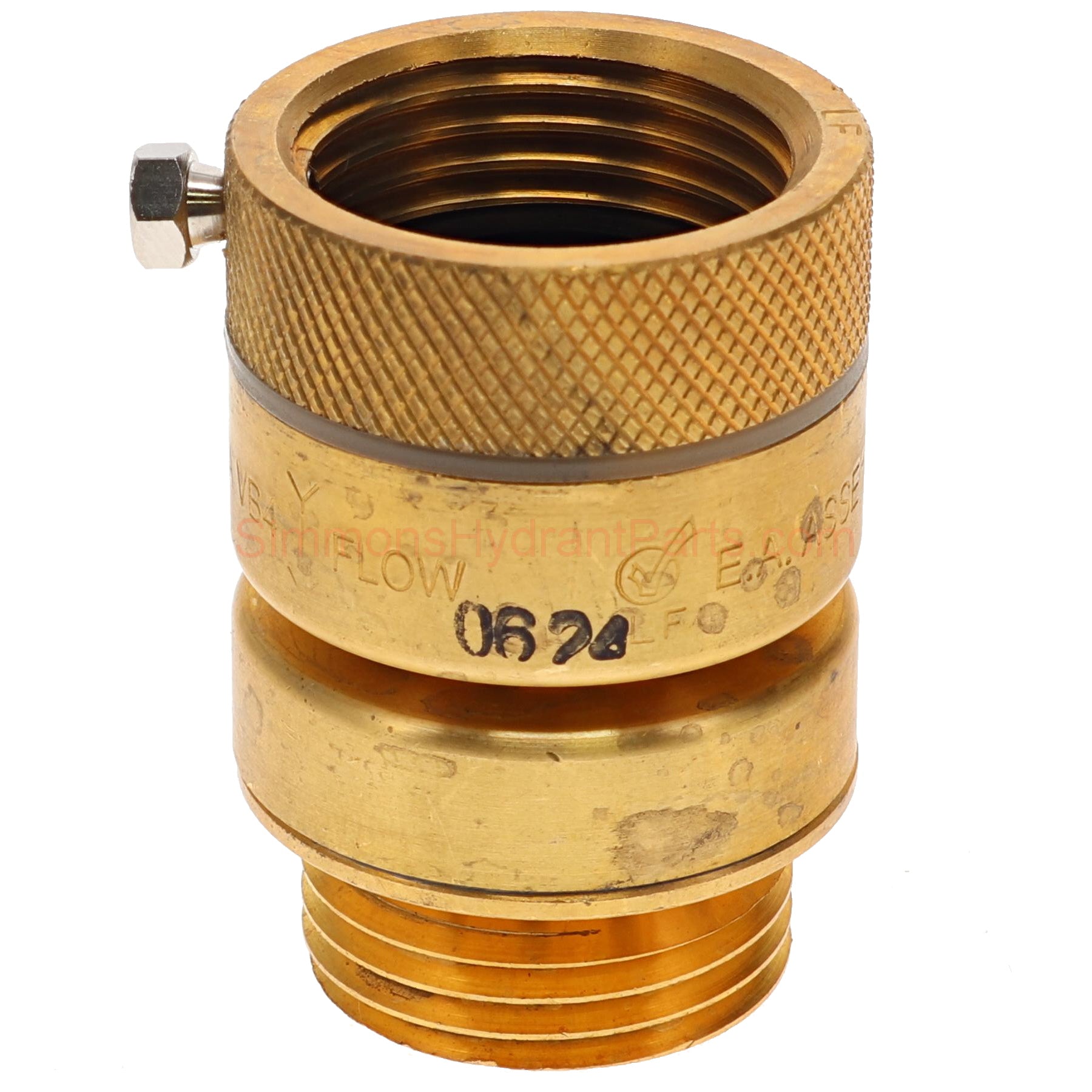 Side view of the Simmons genuine VB-4 double vacuum breaker. 