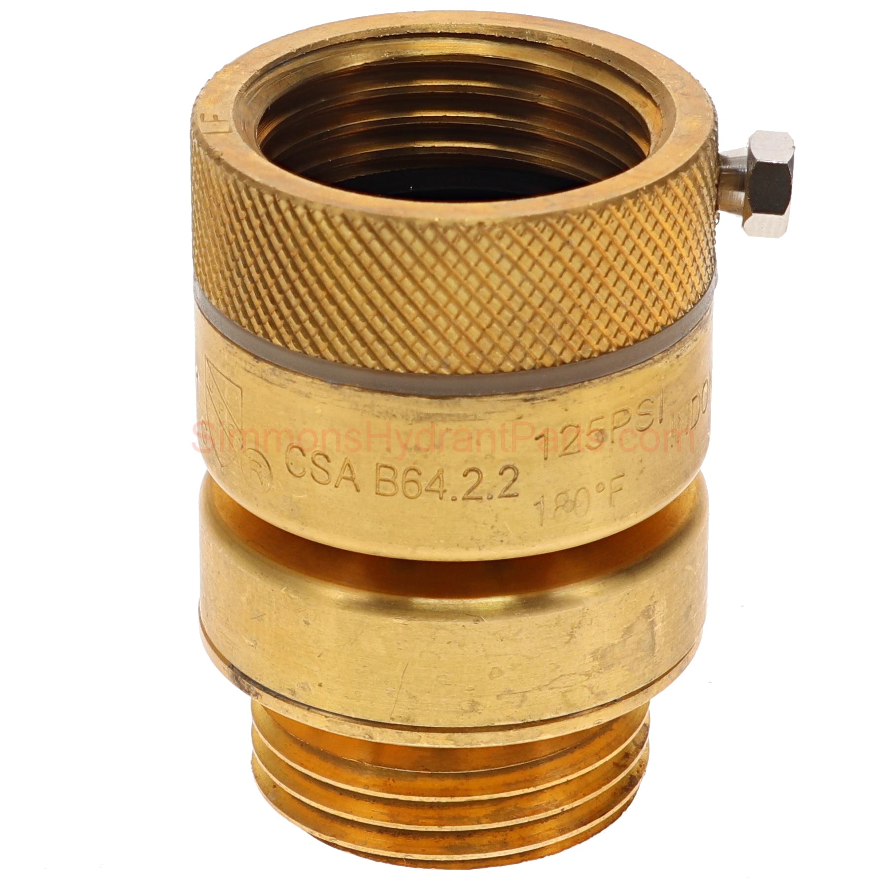 Side view of the Simmons genuine VB-4 double vacuum breaker. 