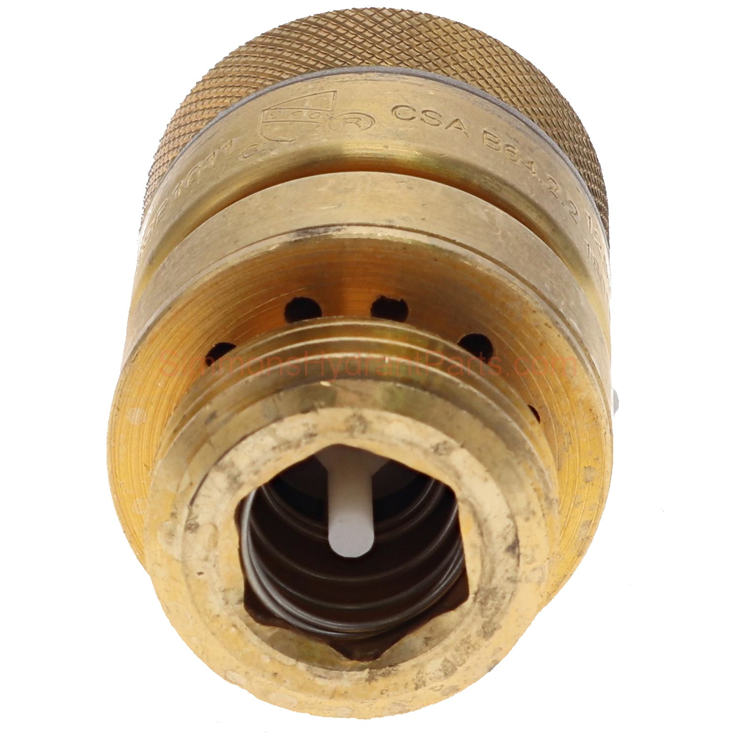 Top view of the Simmons genuine VB-4 double vacuum breaker. 