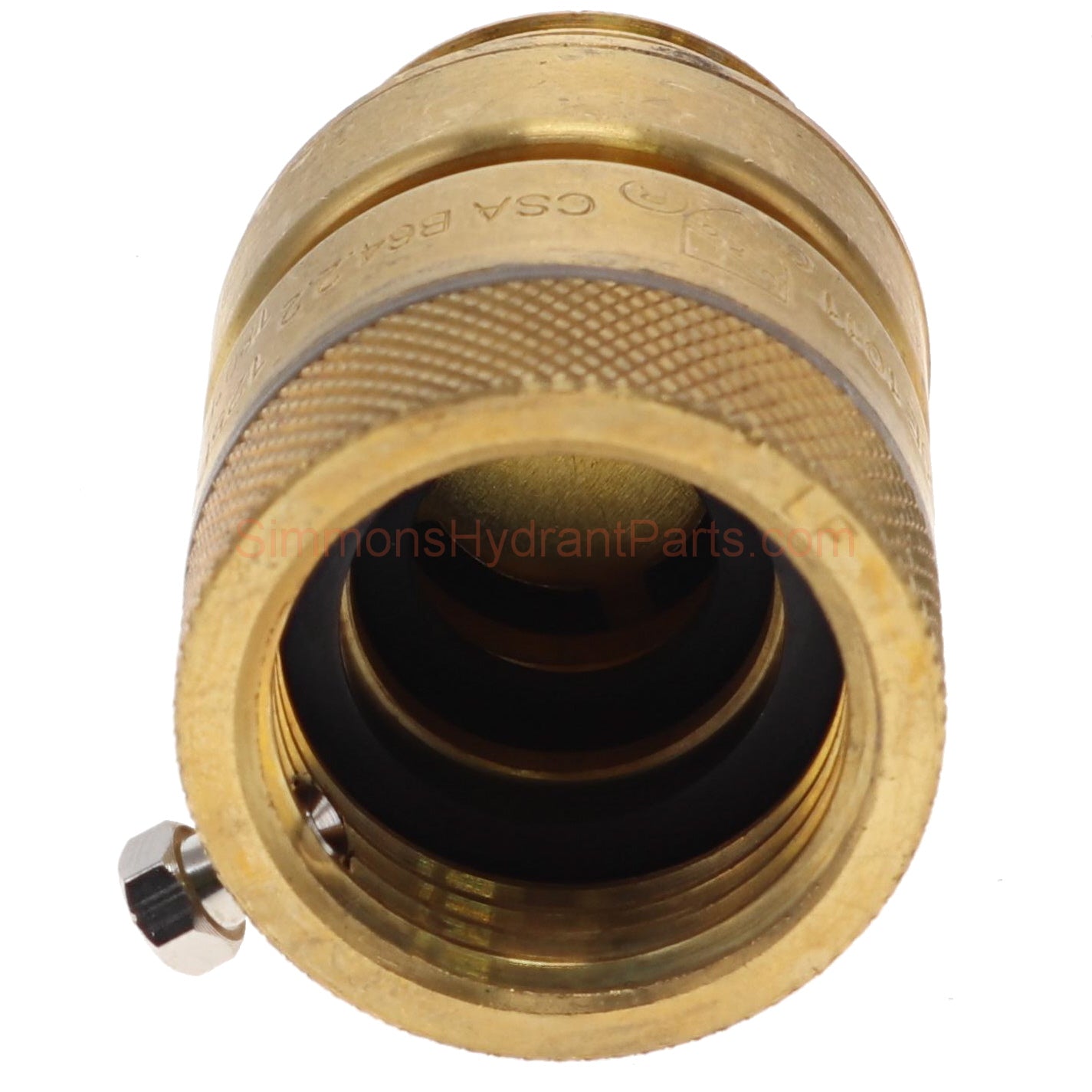 Bottom view of the Simmons genuine VB-4 double vacuum breaker. 